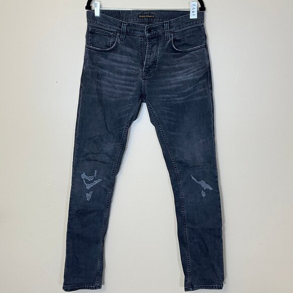 Nudie Grim Tim Slim Straight Button Fly Jeans Men's Size 32*34